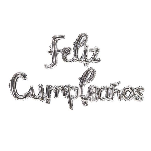Silver Feliz Cumpleanos Small Letters Conjoined Balloons Feliz Cumpleanos Balloon Happy Birthday Balloons Birthday Banner Decoration Party Decoration Supplies