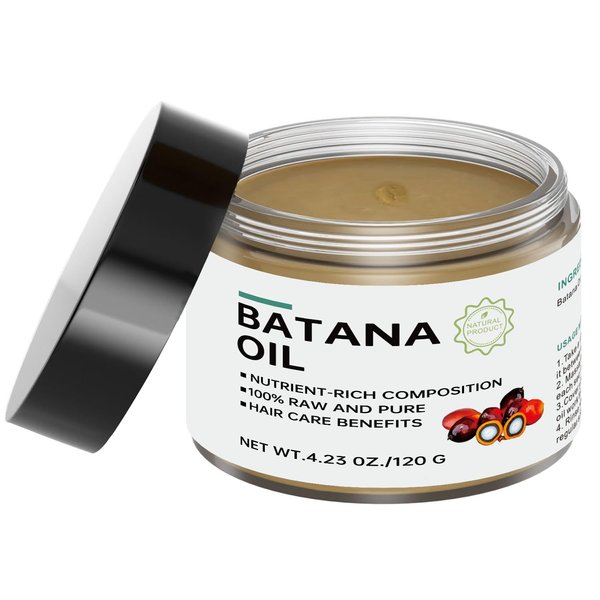 Batana Oil for Hair Growth,100% Natural Raw, Pure, Organic Dr. Sebi Batana Oil Sourced from Honduras, Hair Oil Prevent Hair Loss, Moisturize Scalp, Restore Dry Damanged Hair 4.23 OZ