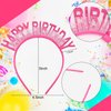 SuPoo Hot Pink Happy Birthday Headband Birthday Crown for Women Tiara for Girls Glitter Hair Band Princess Crown Queen Birthday Girl Headband Hats Party Headwear Decorations Hair Accessories Gift