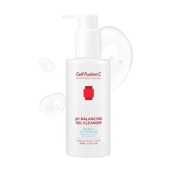 Cell Fusion C Post Alpha pH-Balancing Gel Cleanser, Hydrating and Exfoliating with BHA and Hyaluronic Acid, Suitable for Sensitive Skin, 6.76 fl. oz