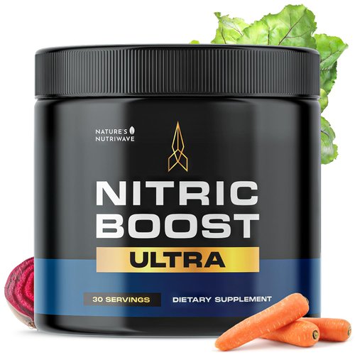 Nature’s NutriWave Nitric Boost Ultra Powder - Made in The USA, GMP-Certified, Non-GMO, Non-Habit Forming Formula - 30 Servings, 1 Month Supply