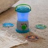 Melissa & Doug Let’s Explore Light & Sound Camping Lantern Play Set, lantern, 3 double-sided cards to set the scene (cards store in bottom of lantern), collectible medallion