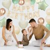 Sage Green Birthday Decorations for Men Women Boys Girls,Sage Green Beige Gold balloons Happy Birthday Balloons Banner Confetti Balloons for Birthday Baby Shower Party Decorations