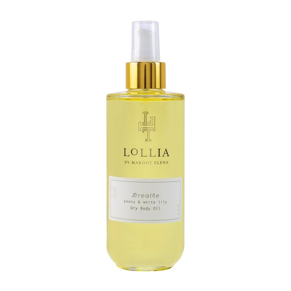 LOLLIA Breathe Dry Body Oil, 6.8 Fl. Oz. – Peony & White Lily – Women’s Body Oil, Scented Body Oil, Moisturizing Body Oil, Dry Body Oil for Women, For All Skin Types