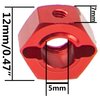 Vgoohobby Metal 12mm Wheel Hex Hub Drive Adapters with Pins Screws Compatible with 1/10 Arrma Senton Granite Typhon Vorteks 3S Big Rock RC Car (Red)