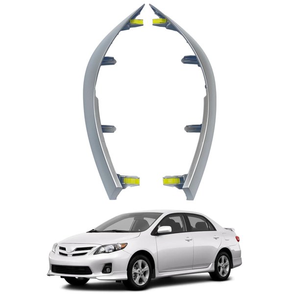 YzusGomumu 2Pcs Car Upper Central Dashboard Cover Trim Strip Compatible with 2009 2010 2011 2012 2013 Toyota Corolla Replaces# 55436-12040 55436-02330 55435-02370 Left & Right Side Dash Board Strips