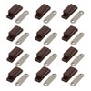 QEDT Cabinet Magnet Latch - Best for Cabinet Doors, Cupboards, Drawers and Shutters - Cabinet Magnetic Latch Easy Install - Magnetic Cabinet Catch Screws Included - Set of 12（Brown）