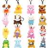 LUKBERA 16Pcs Stuffed Animals Keychains, Mini Assorted Animals Plush Toys For Kids Goodie Bag Fillers Easter Egg Hunt Easter Basket Stuffers Classroom Exchange Gifts