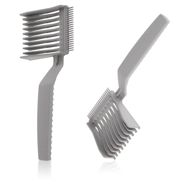 Patty Both 2 PCS Hair Clipper Combs,Grey Professional Flat Top Hair Cutting Comb,Ergonomic Curved Design Hair Clipper Comb for Men Hair Salon or At Home