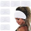 Wecoe 6 Pack White Headbands for Women Wide Elastic Headbands Fashion African Headbands For Wigs Head Wrap Knotted Headbands Sports Running Workout Yoga Headbands Halloween Hair Accessories For Women