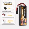 Nihewo 2Packs 2S Lipo Battery 7.4V 6500mAh RC Lipo Battery Pack 90C Hard Case with Tr Plug + EC5 Adapter Compatible with Arrma Axial 1/8 and 1/10 RC Truck Vehicles Car Truggy Buggy Racing Models