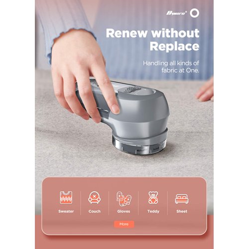 Bymore Fabric Shaver, Lint Remover, Lint Shaver Defuzzer Sweater Shaver for Clothes and Furniture AC Adapter or Battery Operated Pill Fuzz Remover