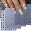 10 Sheets Retro English Letters Nail Stickers for Nail Art, Black White Gold Silver Laser English Letters Design Nail Decals 3D Self-Adhesive Letter Nail Art Stickers Nail Tip DIY Decoration for Women