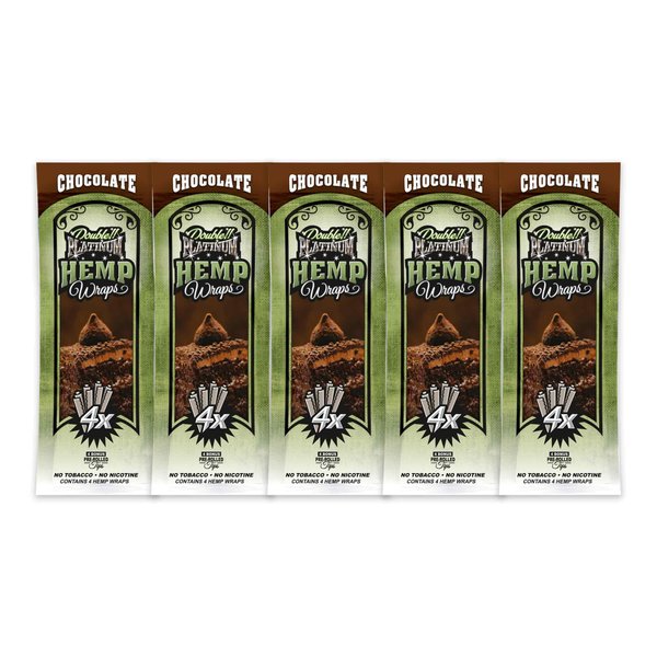 The Original Double Platinum Wraps – Non GMO – 4 Wraps & Filters per Pack – 5 Pack - 20 Wraps total (Chocolate)