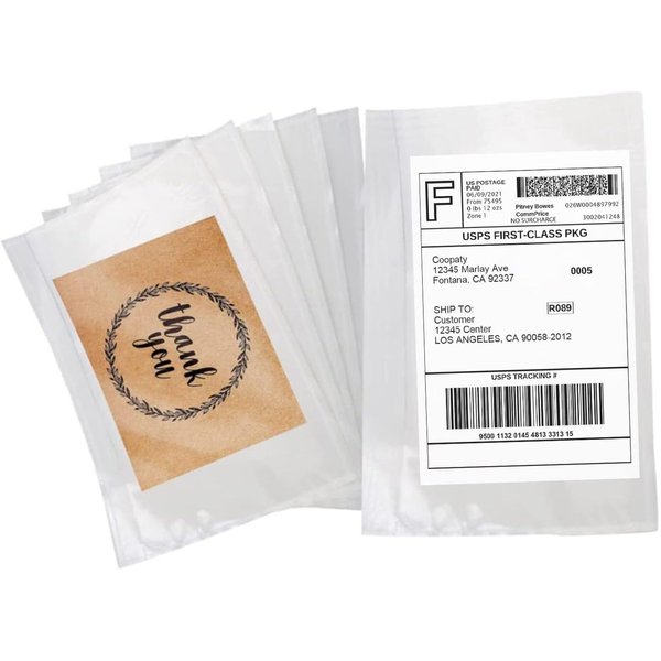 Coopaty 6" x 9" Adhesive Packing List Envelopes Clear Plastic Mailing Shipping Envelope Pouch (100 Pack)