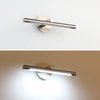 JUSHENG Modern Bathroom Vanity Light Fixtures Brushed Nickel Indoor LED Wall Sconce Lamps Over Mirror Lighting 16.54" Inch Cool White 6000K 7W 110V AC