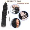 Ocean Wave Crochet Hair 24 Inch 2 Packs Deep Wave Curly Braiding Hair Extensions Synthetic Curly Crochet Hair For Black Women (1B)