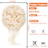 Qunlinta Messy Bun Hair Piece, Long Wavy Tousled Updo Hair Bun Extensions Wavy Hair Wrap Ponytail Hairpieces Hair Scrunchies with Elastic Hair Band for Women Girls -Bleach Blonde