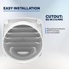 Five Oceans 6-Slotted Louvered Hose Vent, 3-inch Hose Diameter, Air Hose Thru Vent, White ABS Plastic - FO109
