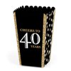 Adult 40th Birthday - Gold - Birthday Party Favor Popcorn Treat Boxes - Set of 12