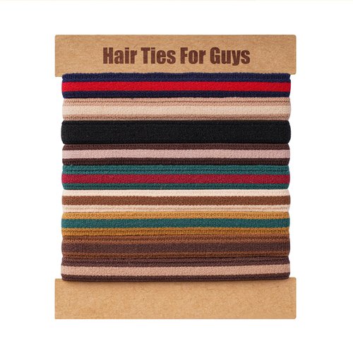 EasYoung Braided Mens Hair Ties For Men, For Buns Curly Thick Dense Hair Elastic Hair Ties For Guys, No damage No Crease Breakage, 9 Count (Pack of 1)