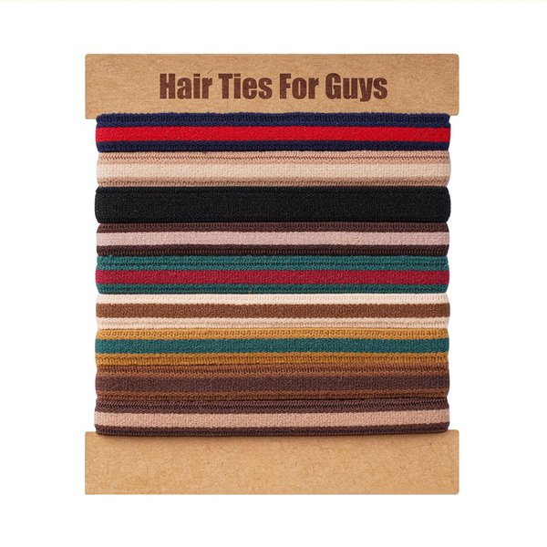 EasYoung Braided Mens Hair Ties For Men, For Buns Curly Thick Dense Hair Elastic Hair Ties For Guys, No damage No Crease Breakage, 9 Count (Pack of 1)