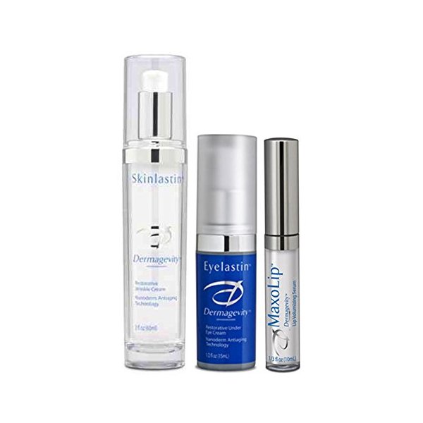 Total Beauty Kit Skinlastin Eyelastin Maxolip Anti Wrinkle Advanced Peptide, Antioxidants Eye Cream Peptide Hyaluronic Acid, Vit K, Arnica,Jojoba/Apricot Oil Plumper for Full Pouty Lips