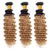 Deep Wave Human Hair Bundles 1B/27 Ombre Human Hair Bundle 3 Bundles Human Hair 22 24 26Inch 100% Unprocessed Brazilian Virgin Hair Bundles Deals Deep Wave Human Hair Extensions(1B/27-DP-22 24 26Inch)
