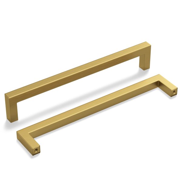 Haliwu 10 Pack Gold Drawer Pulls 8 inch, Brass Cabinet Pulls Gold Handles for Cabinet Gold Kitchen Hardware for Cabinets Brushed Gold Kitchen Handles