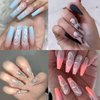 6Sheet Shiny Butterfly Nail Art Sticker,3D Holographic Black Pink Butterfly Nail Stickers Embossed Pendant Butterfly Design Nail Decals Stars Heart Nail Sticker for Women DIY Nail Art Decoration