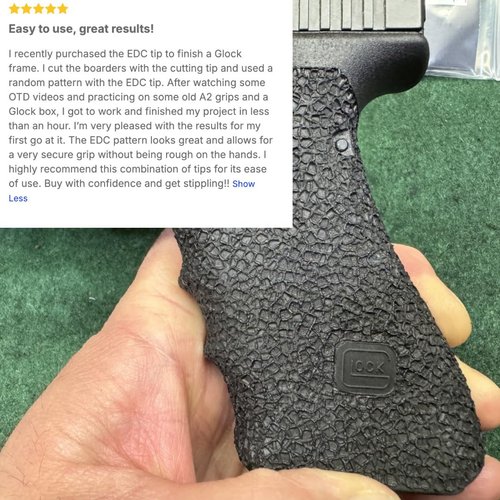 OT DEFENSE EDC Stipple Tip - Moderate snag Free Texture on Most Materials - Super Easy to use tip