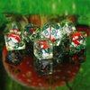 OriCraft Poisonous Mushrooms Dice DND Dice Set with Poisonous Mushrooms Inside Dungeons and Dragons Polyhedral Role Playing Gaming Dices D20 Dice 7 Set Halloween Dices