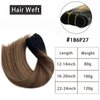 Sew in Human Hair Weft Bundles Brazilian Remy Hair Extensions 24inch 120g Omber Black to Chestnut Brown with Strawberry Blonde Balayage Highlight Brazilian Virgin Human Hair Weft Sew in Hair Bundles