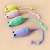 XMEYE Cat Mouse Toys, 4 PCS Funny and Cute Cat Toy Mice Set with Built in Sound Stone, Interactive Pets Toy and Kittens for Bored Indoor Adult Cats (Little Mouse)