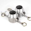 Quafwia 2 pcs Aluminum cam lock fittings (2" Part B) cam groove hose fitting camlock fittings, Male Adapter Female NPT Thread camlock fitting (2'')