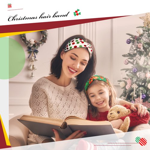 9 Pieces Christmas Twisted Headbands Christmas Stretchy Head Wrap Elastic Headbands Wide Retro Plaid Candy Christmas Hair Accessories for Women Ladies(Plaid Styles)