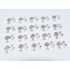 LIFOOST 3D Head Nail Charms 20 PCS Cute Nail Charms Kawaii Metal Nail Decorations for Acrylic Nails Silver