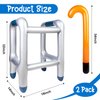 HTZNHXT 2 Pcs Inflatable Walker and Cane, 100th Day of School for Old Age Costume Prop, Blow Up Walker Cane Funny Gag Gifts for Halloween Christmas Costume