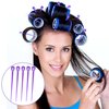 Mxxipp 100pcs Brush Roller Pick, Plastic Hair Roller Picks Rod, Hair Curler Roller Pin Crochet Knit Accessories for Women Hair Curling Styling- Purple