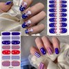 8 Sheets Gel Nail Strips 4th of July Gel Nail Stickers Independence Day Self Adhesive Nail Polish Glitter Nails Sticker Holiday Full Nail Wraps Stickers for Women Manicure Tips