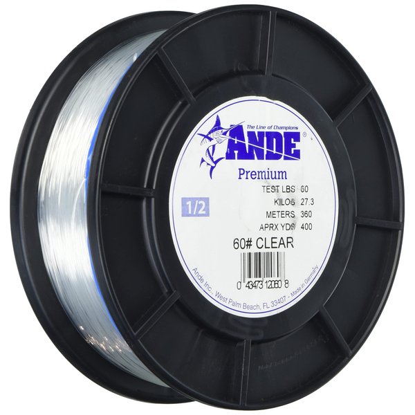 Ande Monofilament Line (Clear, 12 -Pounds Test, 1/4# Spool)