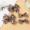 4Pcs Leopard Hair Bow Clips Girls Women Cheetah Print Costume Accessories