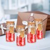 Wettarn 120 Pcs Transparent Red D4 Dice 6 Pcs Potion Bottle 3.4 oz Plastic Favor Jars with Cork Lids Polyhedral Dice Set for Party Favors Table Games Party Cute Jars