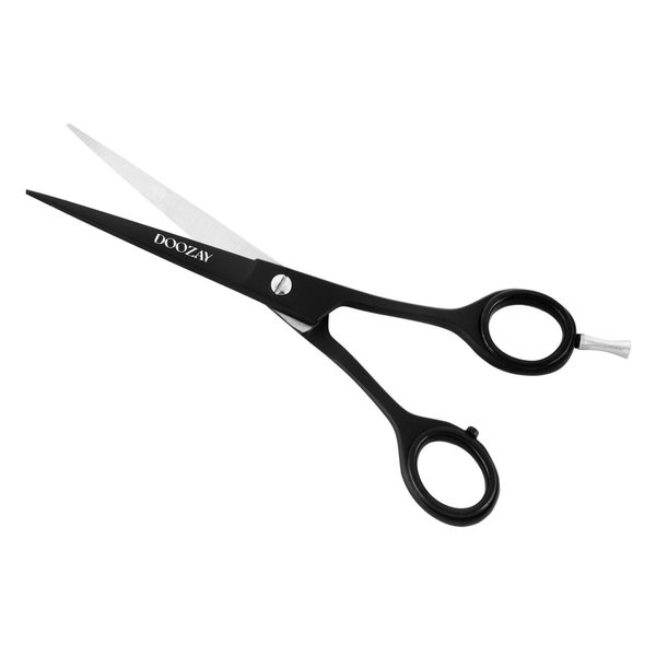 Doozay Professional Hair Scissors 6” Extremely Sharp Blades, Fine Cutting Blades, Hair Cutting Scissors Professional, Hair Shears, Barber Scissors for Men and Women (Black Scissor)