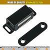 Alise Cabinet Magnetic Catch,Door Catch with Strong Magnetic for Cabinet,Closet Doors Catches Closer Latches Hardware,Stainless Steel Catches for Cupboard Drawer Kitchen Wardrobe,Black(Pack of 4)