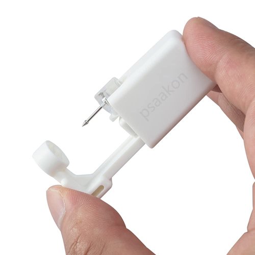 Self NOSE Piercing Gun Kits inside Piercing Rings Disposable Safety 1/100 With Moment Tool With Ring Stud Pierce Kit SS201 (1 Pack)