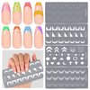 SAVILAND 4PCS Nail Stamping Plates: Easy French Tip Tools Nails Stencils for Nail Art French Manicure Stripes Heart Star Nail Art Design Nail Stamper Template Student Home Nails DIY
