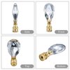 Canomo 2 Packs Teardrop Clear Crystal Lamp Finial Lamp Decoration for Lamp Shade with Polished Brass Base, Clear, 2-3/4 Inches