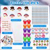 Cinrobiye 194 Pcs Christmas School Stationery Set Xmas Classrooms Exchange Stationery Party Favors Class Reward Prizes Notebooks Pencils Sharpener Erasers Stickers Stamps for Party Supplies (Snowman)