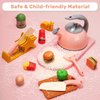 CUTE STONE Play Kitchen Accessories Set, Kids Cooking Toys Set with Play Pots and Pans, Electronic Induction Cooktop with Sound and Light, Cookware Utensils Kids Kitchen Set Kitchen Toys for Kids